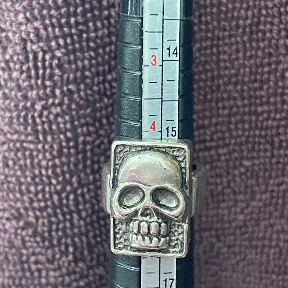 Silver Skull Adjustable Ring - Picture 3 of 4